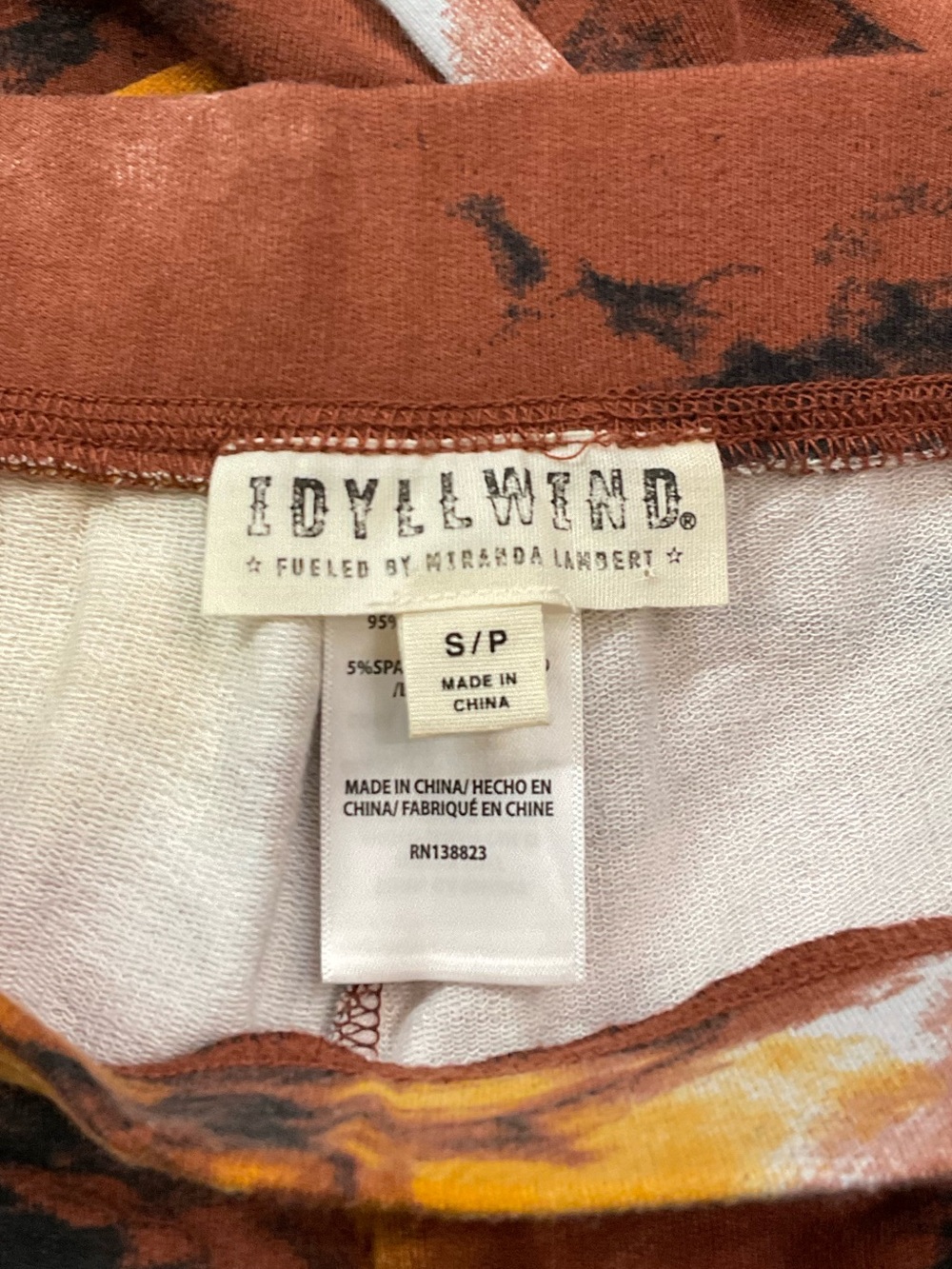 Idyllwind Tie Dye Fringe Pull On Flare Shaker Pants Womens S - Picture 6 of 8